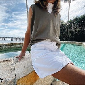 VINTAGE LACOSTE WHITE MINI SKIRT